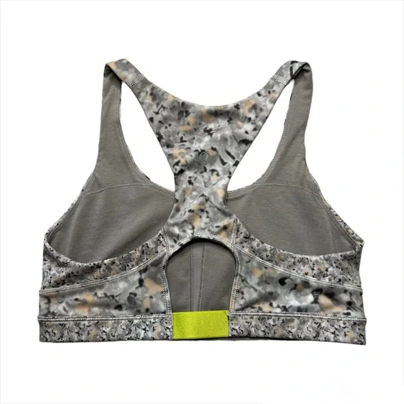Sold- LULULEMON Top Speed Fleur Silver Spoon Sports Bra - Picture 4 of 8
